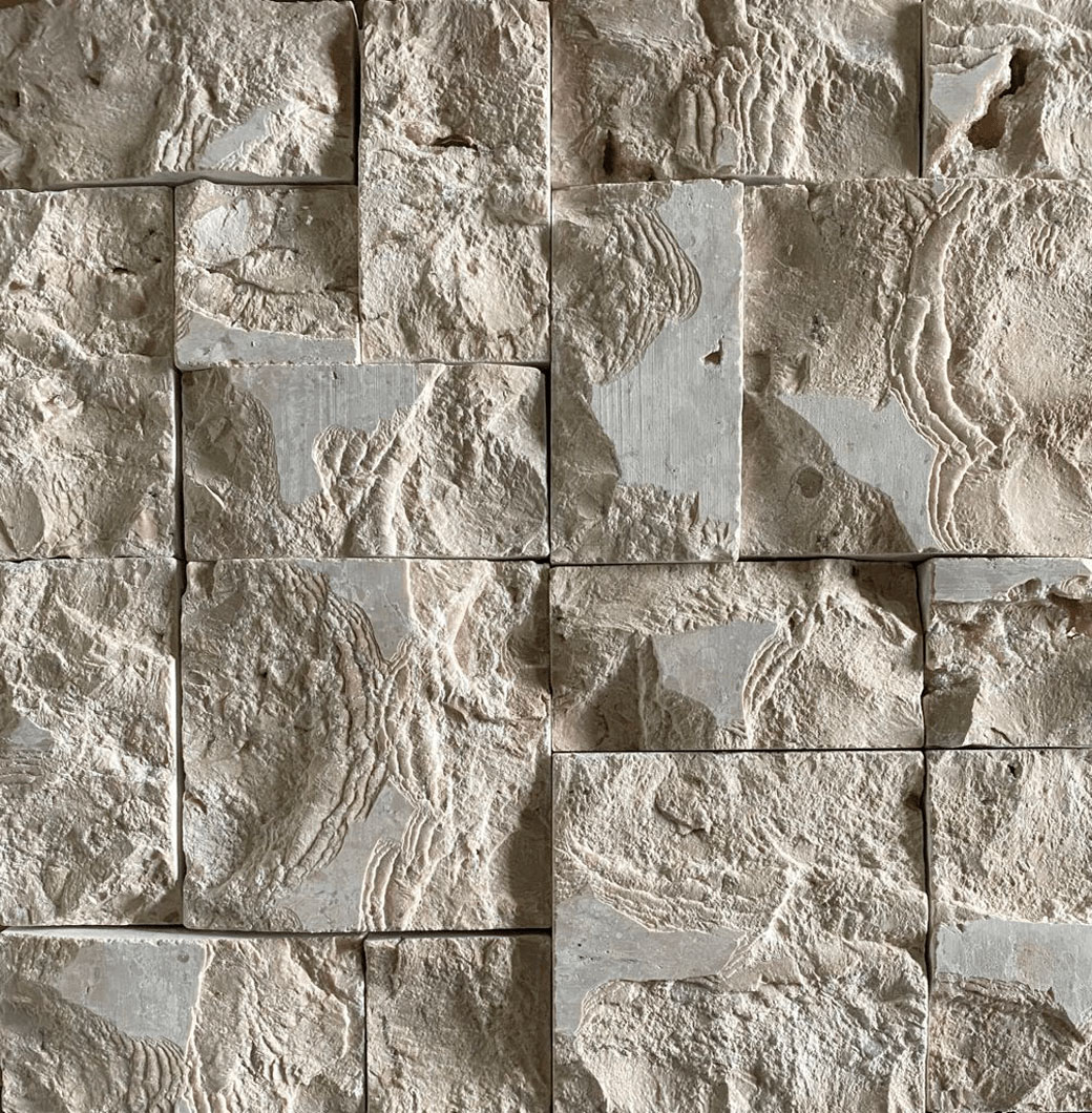 Mosaico Pedra 30x30 Travertino Rockface Imperador Sahel