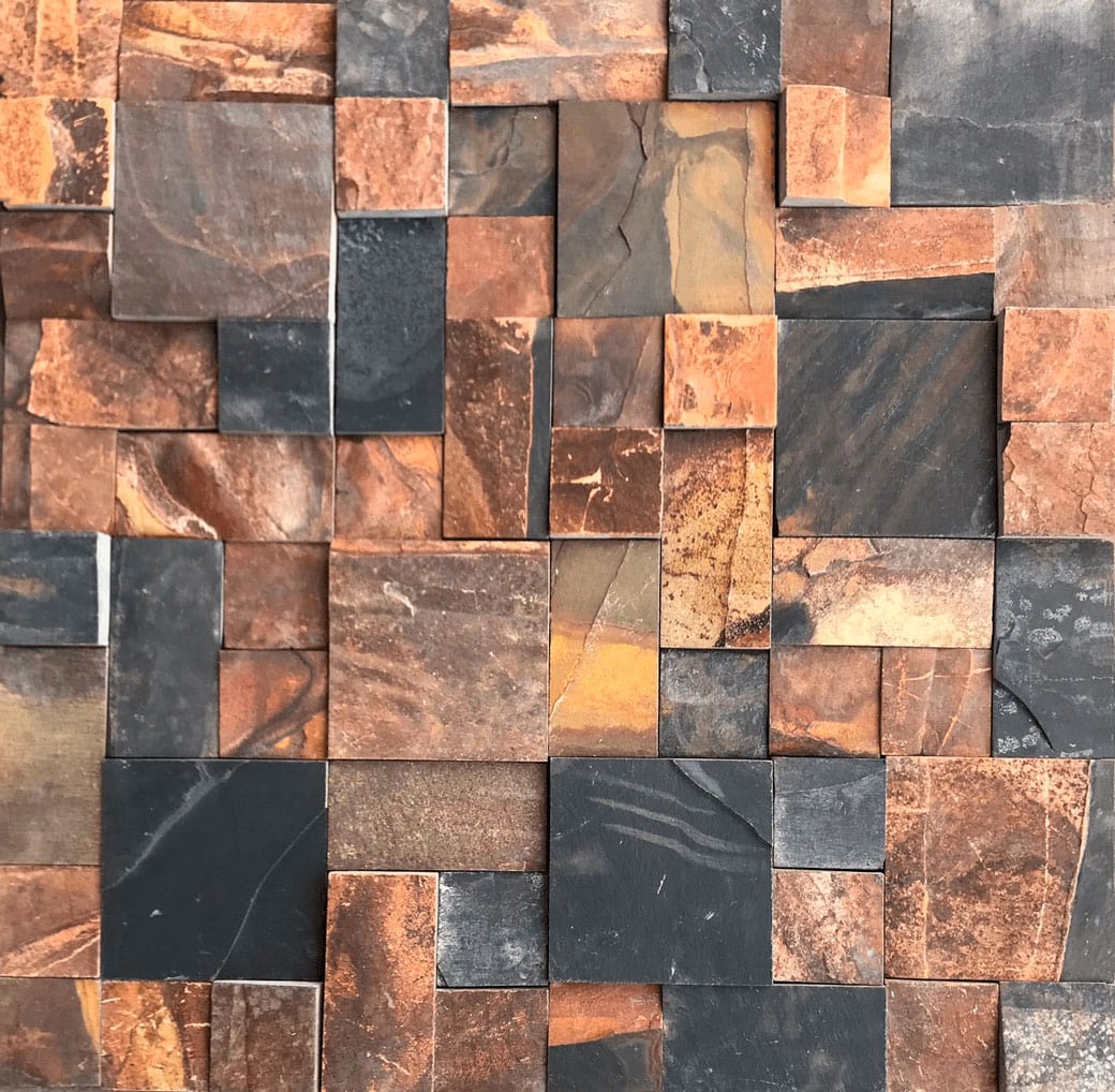 Mosaico Pedra Pedra Ferro Ferrugem Quadrante – Sahel Stones